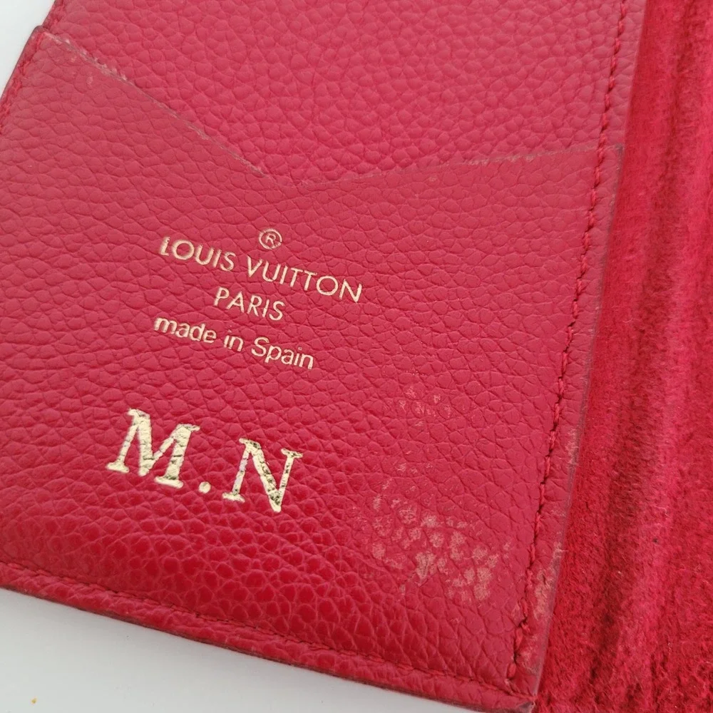 Louis Vuitton Monogram Empreinte iPhone X XS Folio Case Red Leather BC2149
